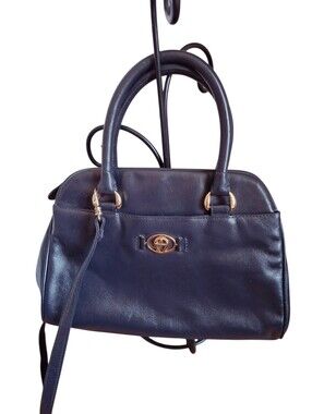Vintage Etienne Aigner Navy Blue Handbag With Crossbody Strap